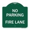 Signmission Designer Series Sign-No Parking Fire Lane, Green & White Aluminum Sign, 18" x 18", GW-1818-23622 A-DES-GW-1818-23622 - alternate 1